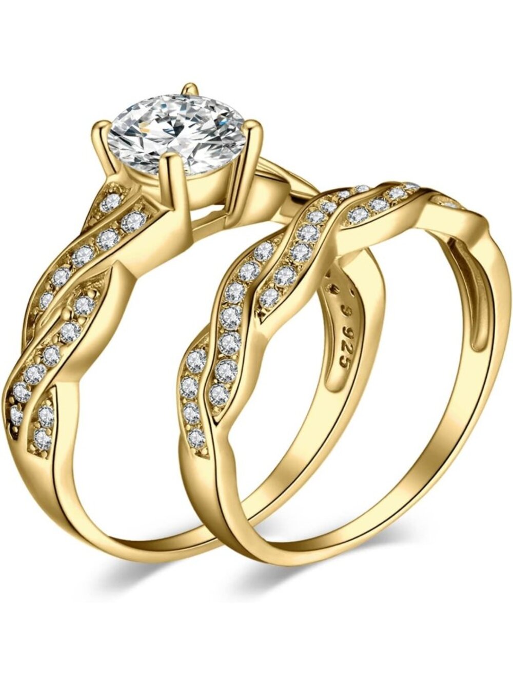 Elegant Women's Wedding Bands & Engagement Rings with Sparkling Cubic Zirconia